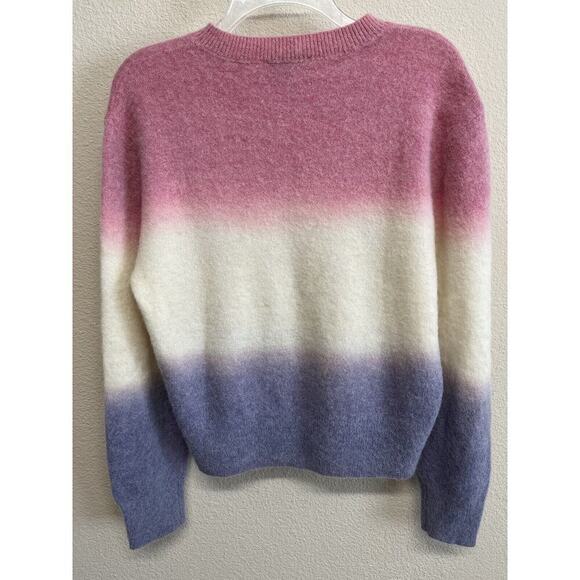 & Other Stories color block Sweater Alpaca Wool Blend Size M Pink Blue Cream - Picture 8 of 11